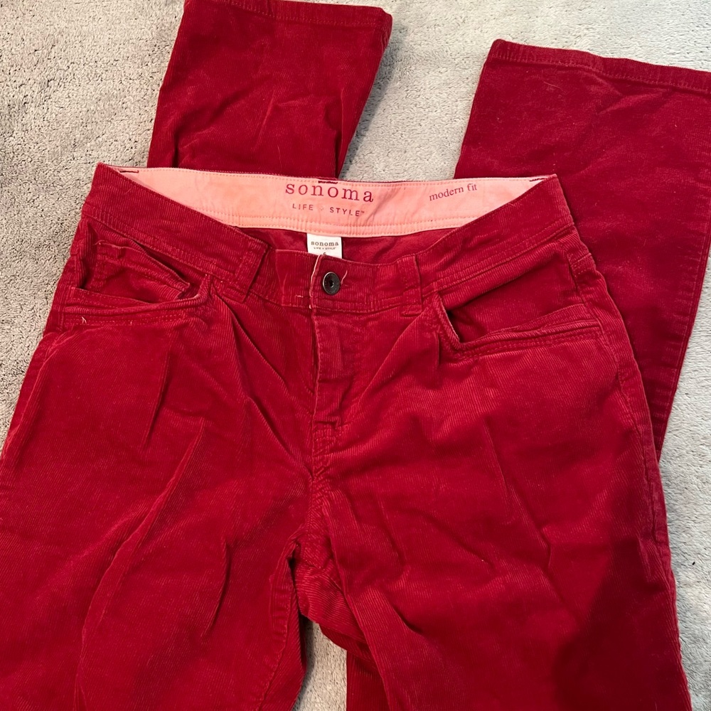 RED CORDUROY PANTS